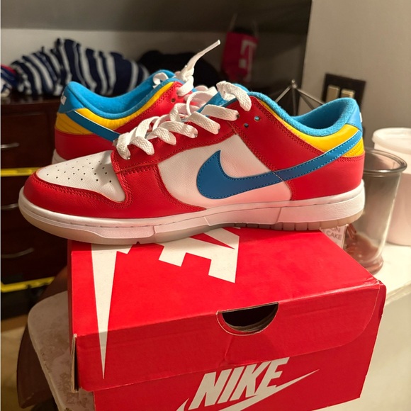 Nike Red and Blue Sneakers Vibrant Design - Picture 1 of 6